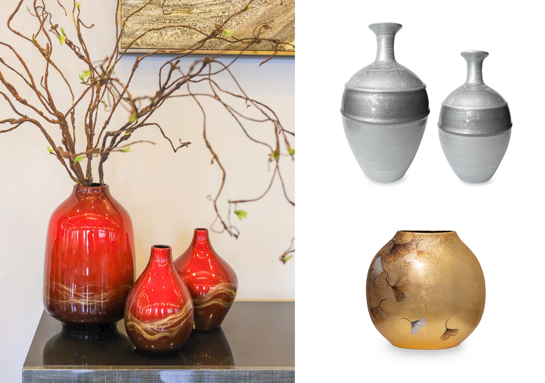 2 binh hoa trang tri